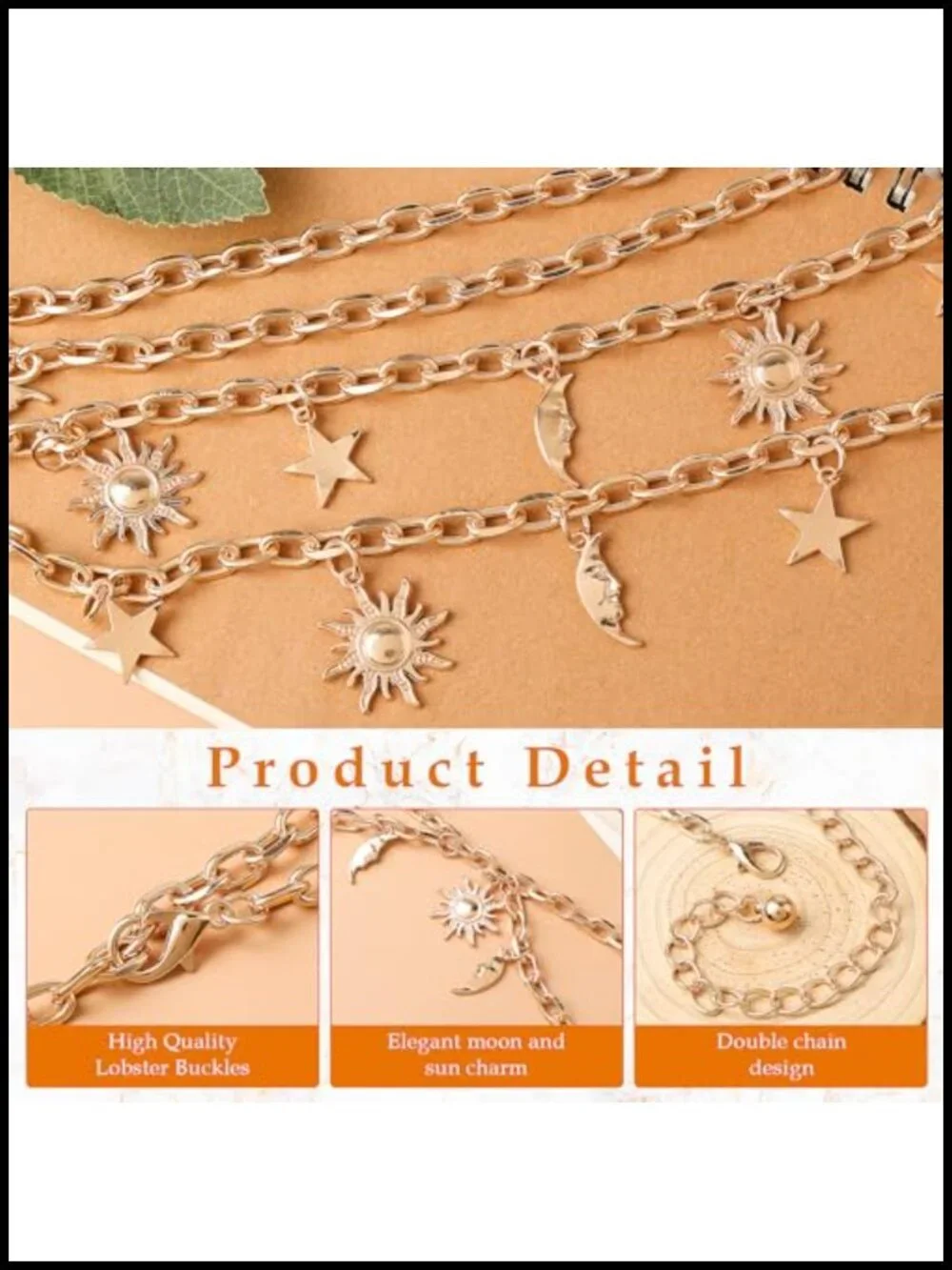 Double Layer Women's Metal Chain Belt Adjustable Waist Link Belt for Dresses